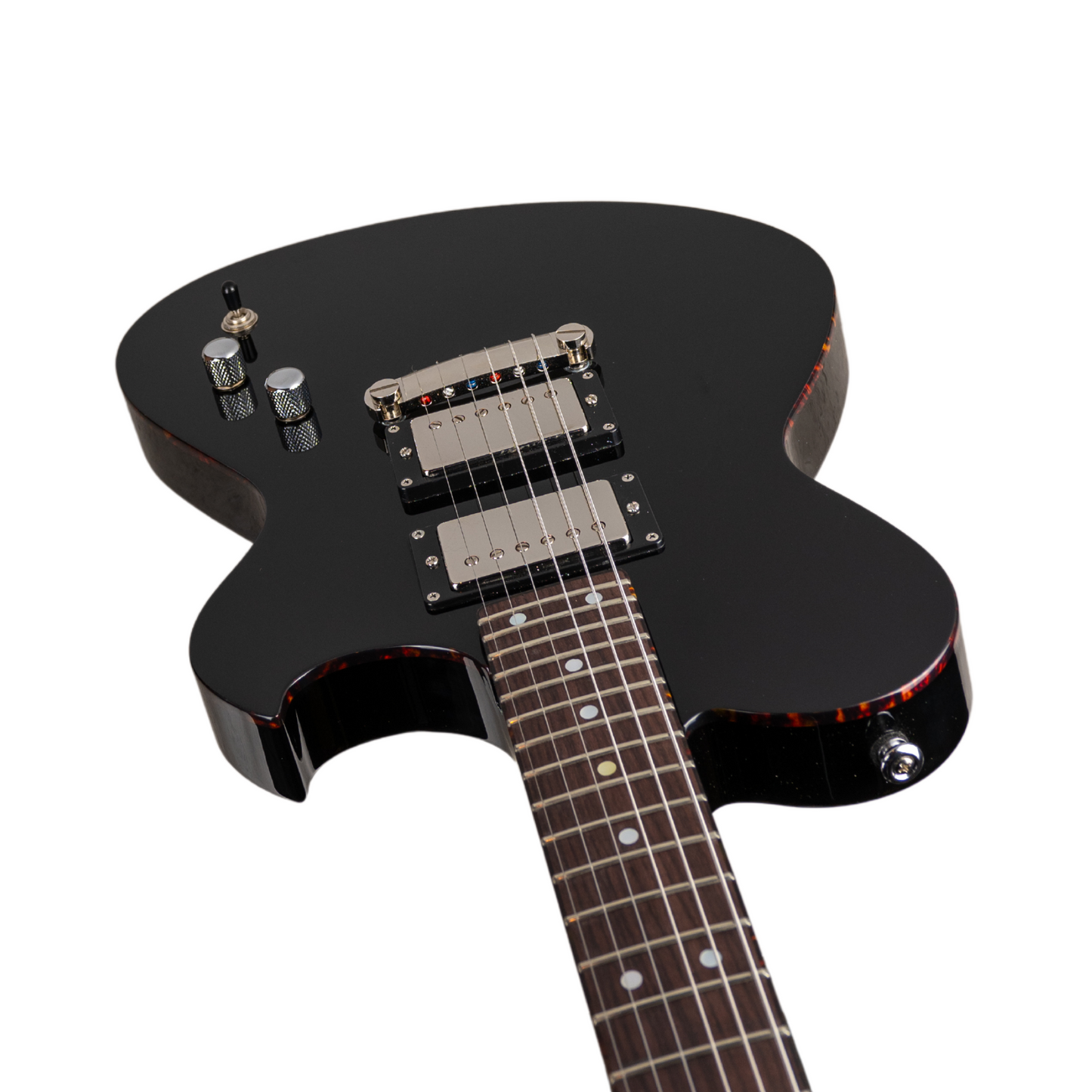 NEWMAN HONEYCOMB SENIOR HH GUITAR-X - NERO DAYTONA W/ TORTOISESHELL BINDING